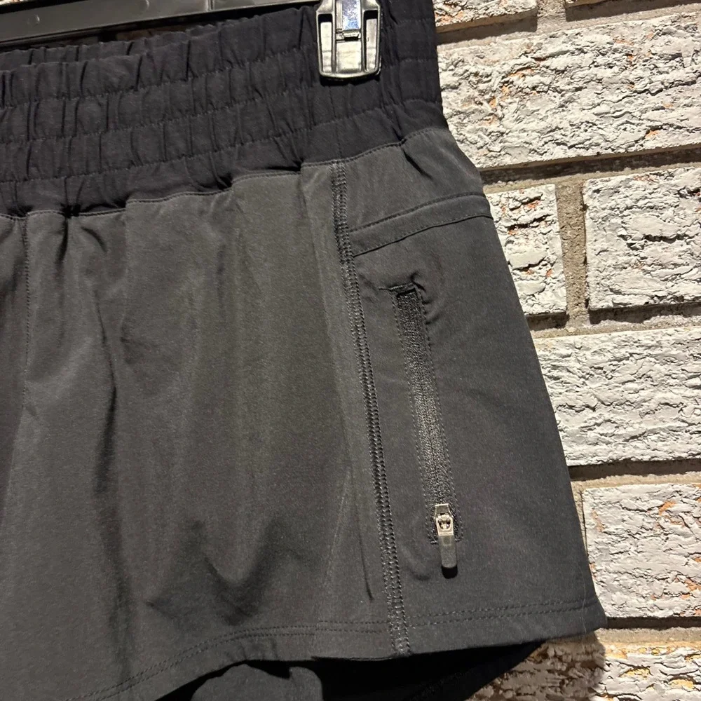 Lululemon Track That High-Rise Lined Shorts Black Size 8 Running Training